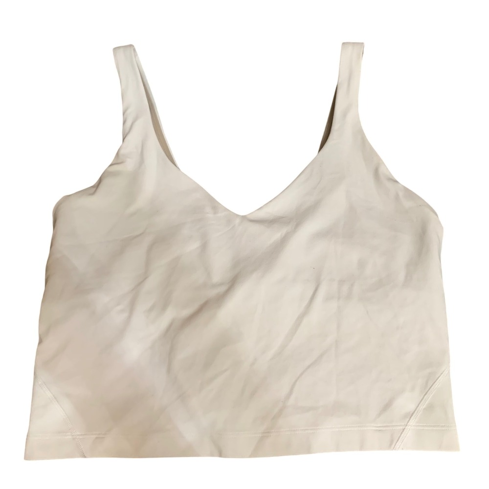 Lululemon Tank Top Womens 8 White‎ Align Nulu Cropped Built-in Bra LW1DUDS
